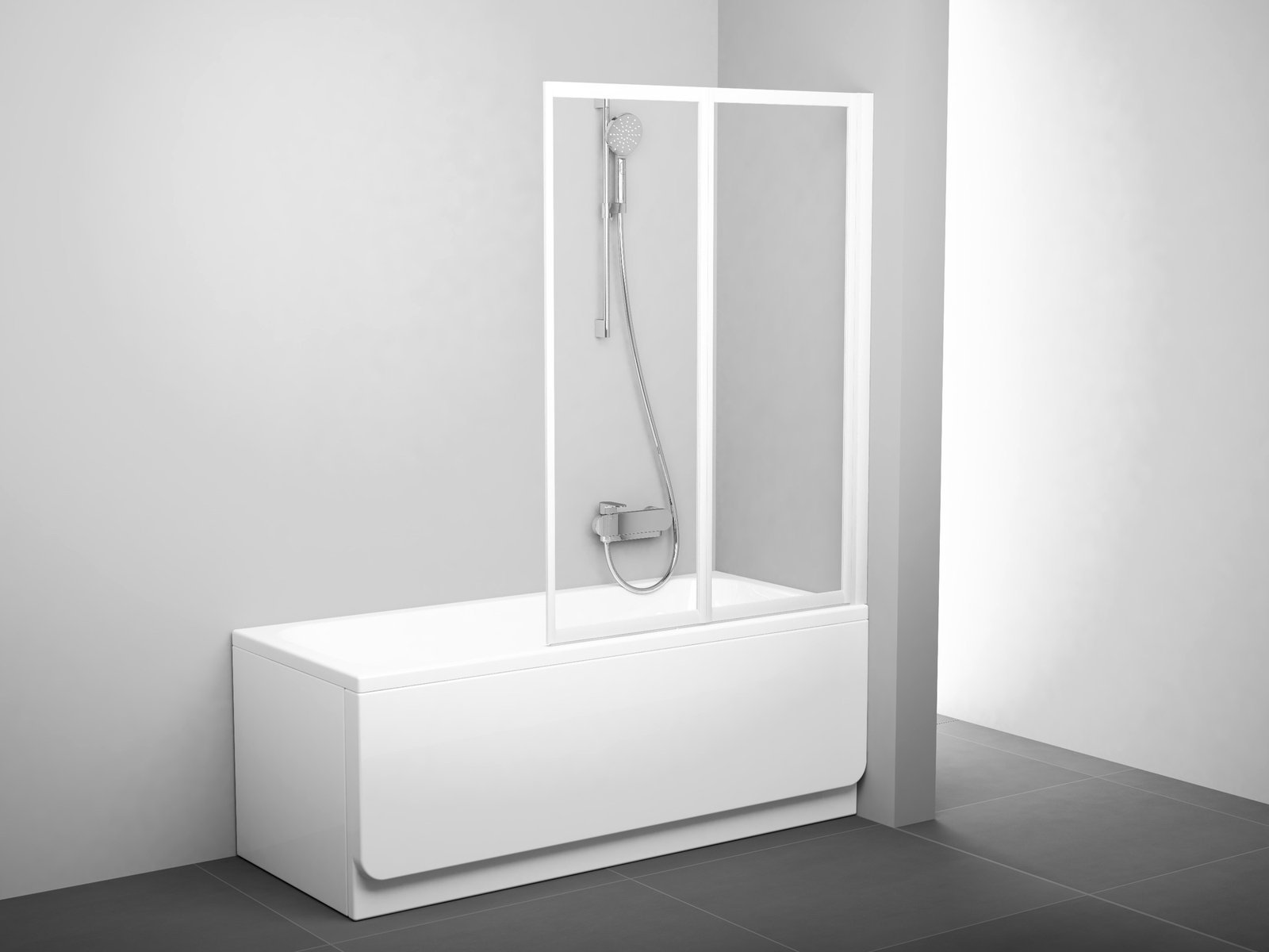 Ravak Supernova paravan cadă 105 cm două piese alb mat/sticlă transparentă 796M0100Z1