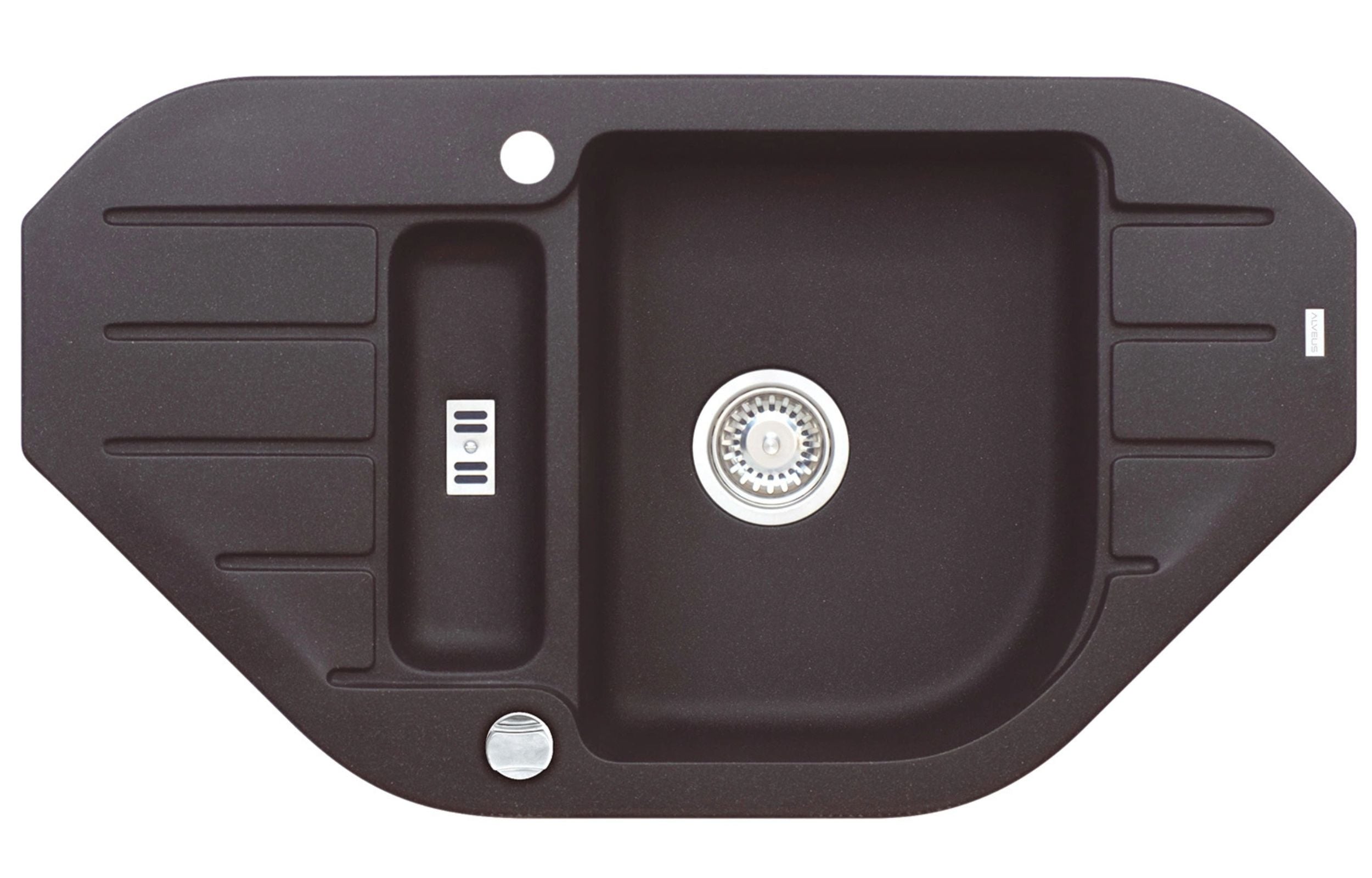 Alveus Niagara chiuvetă din granit 90x50 cm negru 1126091