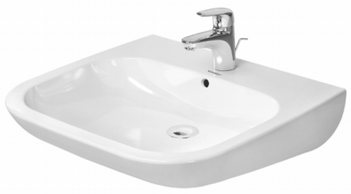 Duravit D-Code lavoar 60x55.5 cm dreptunghiular clasică pentru persoane cu dizabilități alb 23126000002