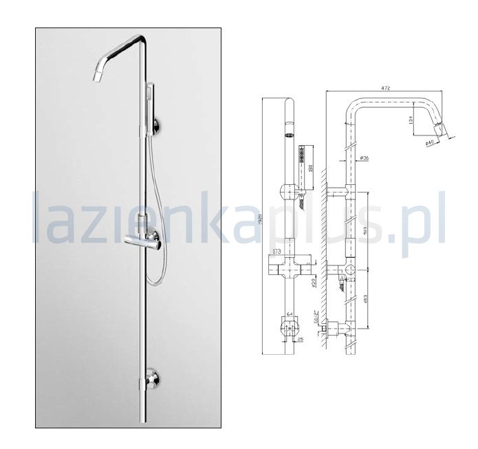 Zucchetti Isy kolumna natryskowa shower ZD1058.W