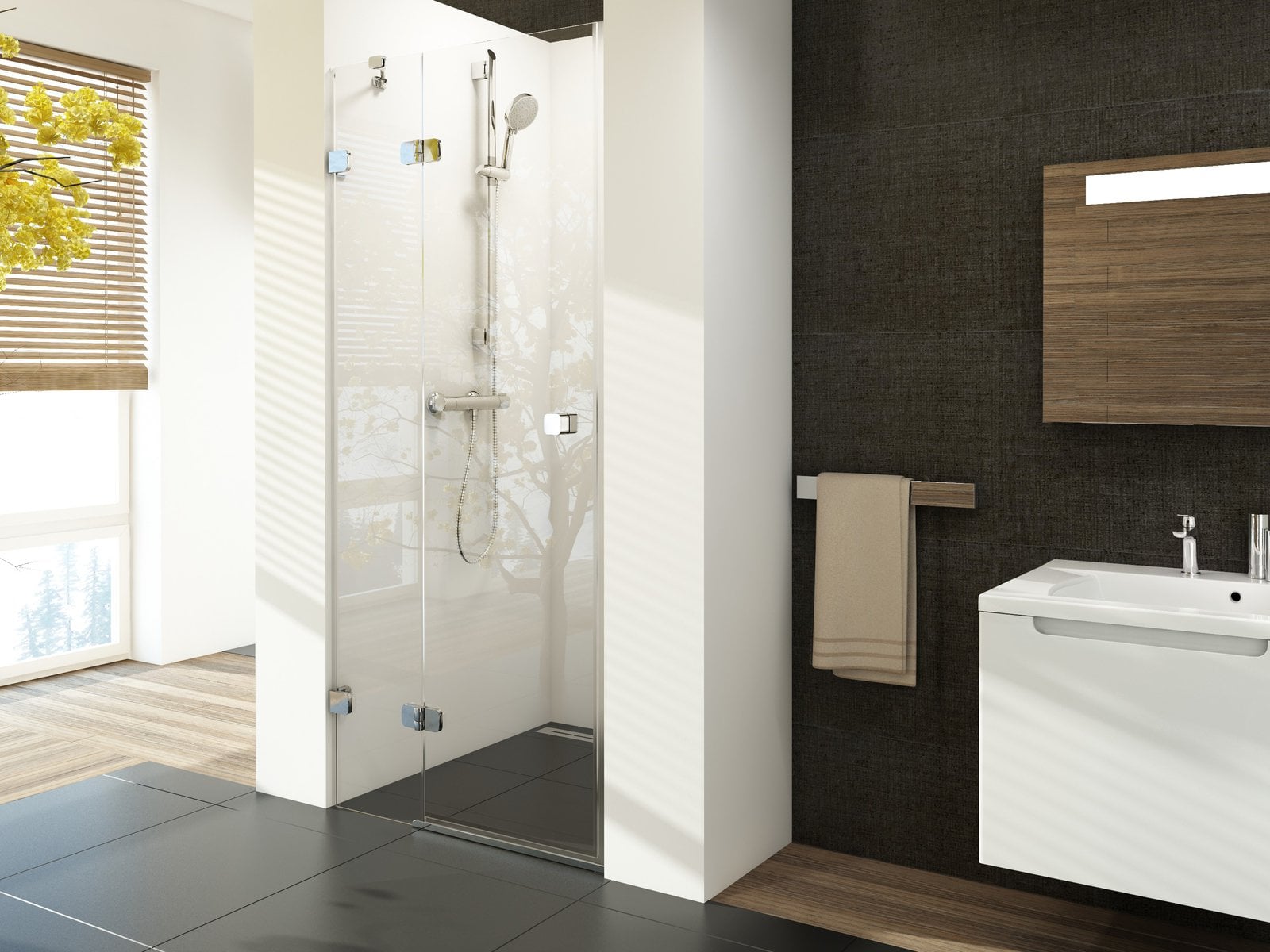 Ravak Brillant uși de duș 80 cm înclinabilă crom luciu/sticlă transparentă 0UL4AA00Z1