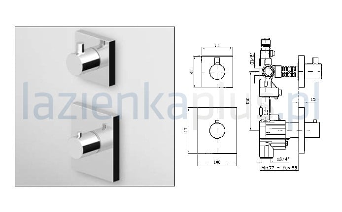 Zucchetti Pan bateria termostatyczna natryskowa + ZP8077.N1