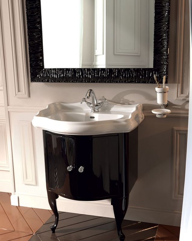 Kerasan Retro dulap 58.5x52x77 cm sub chiuveta pe picioare negru-auriu 7361K4