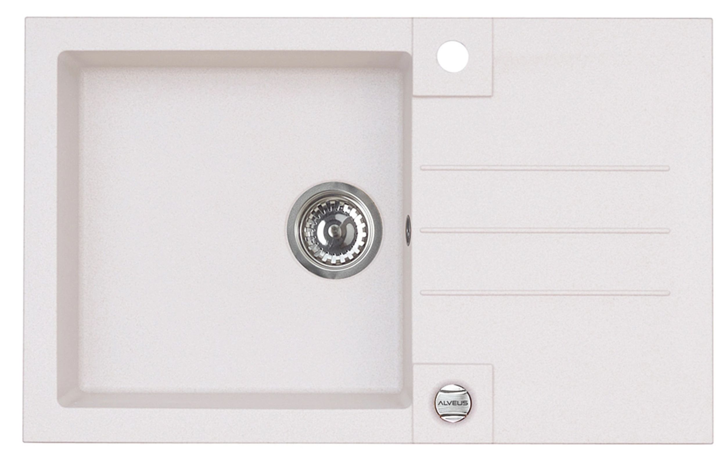 Alveus Rock chiuvetă din granit 78x48 cm alb 1203011