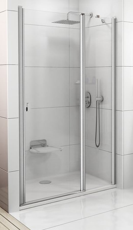 Ravak Chrome uși de duș 110 cm înclinabilă alb luciu/sticlă transparentă 0QVDC100Z1