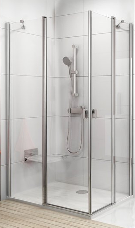 Ravak Chrome uși de duș 90 cm înclinabilă alb luciu/sticlă transparentă 1QV70100Z1