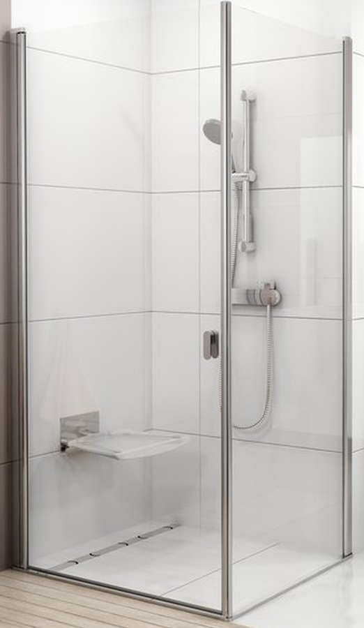 Ravak Chrome perete de duș 90 cm satin mat/sticla transparentă 9QV70U00Z1