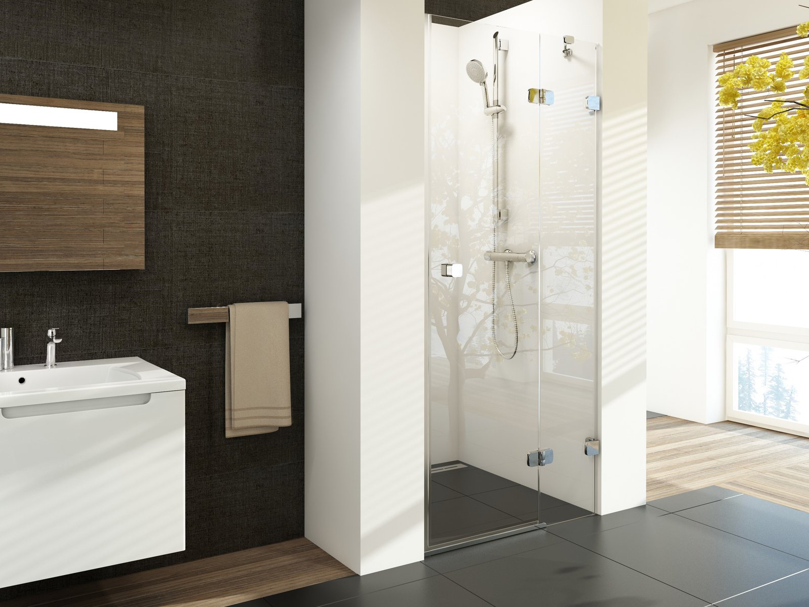 Ravak Brillant uși de duș 80 cm înclinabilă crom luciu/sticlă transparentă 0UP4AA00Z1