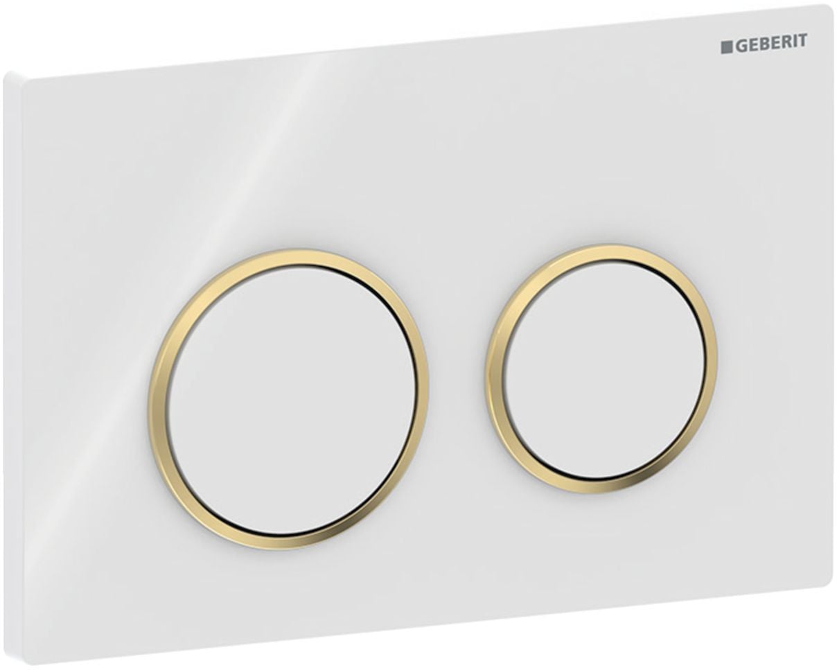 Geberit Omega20 buton de spălare pentru WC alb-auriu 115.085.KK.1