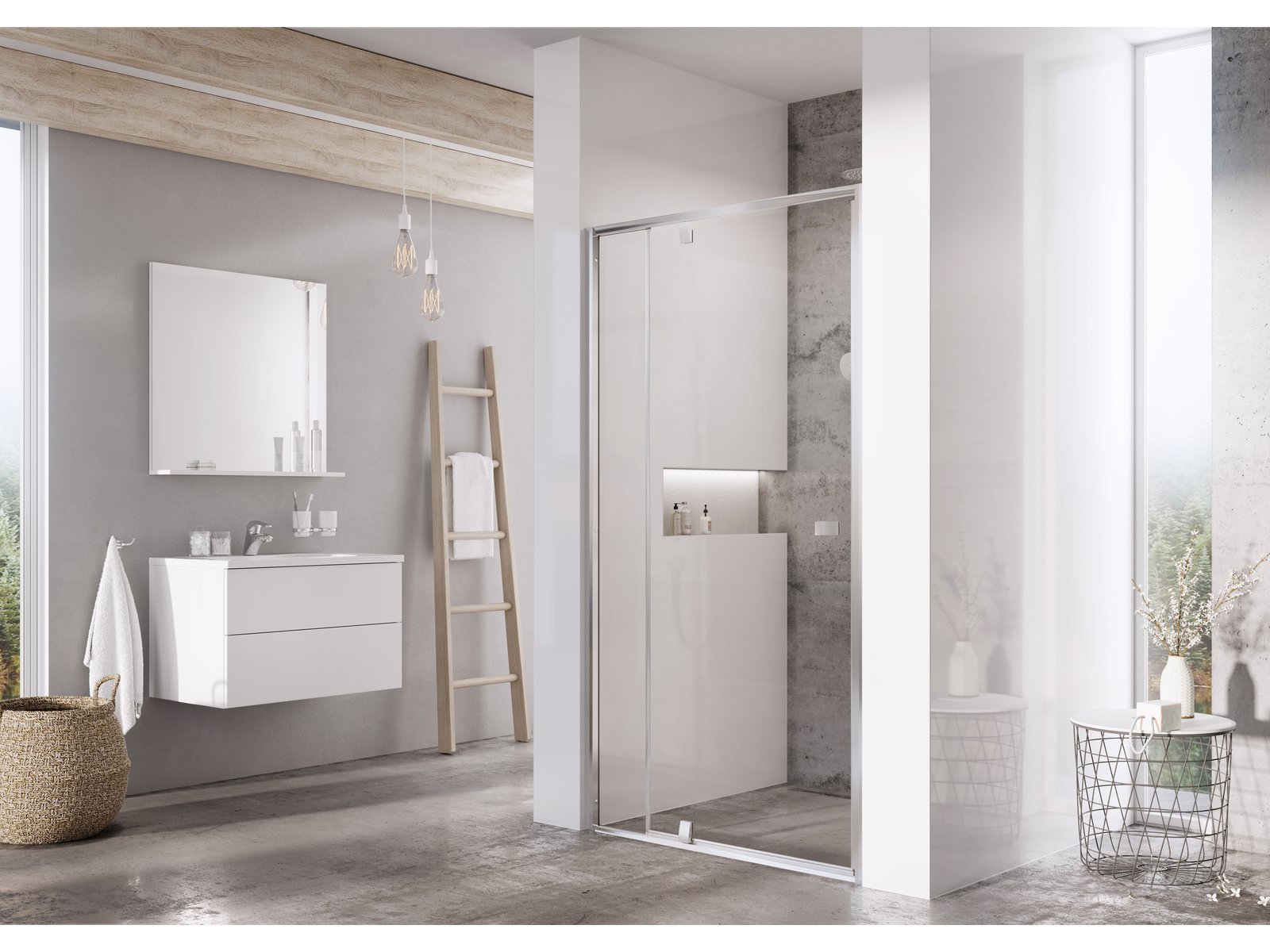 Ravak Pivot uși de duș 110 cm înclinabilă aluminiu luciu/sticlă transparentă 03GD0C00Z1