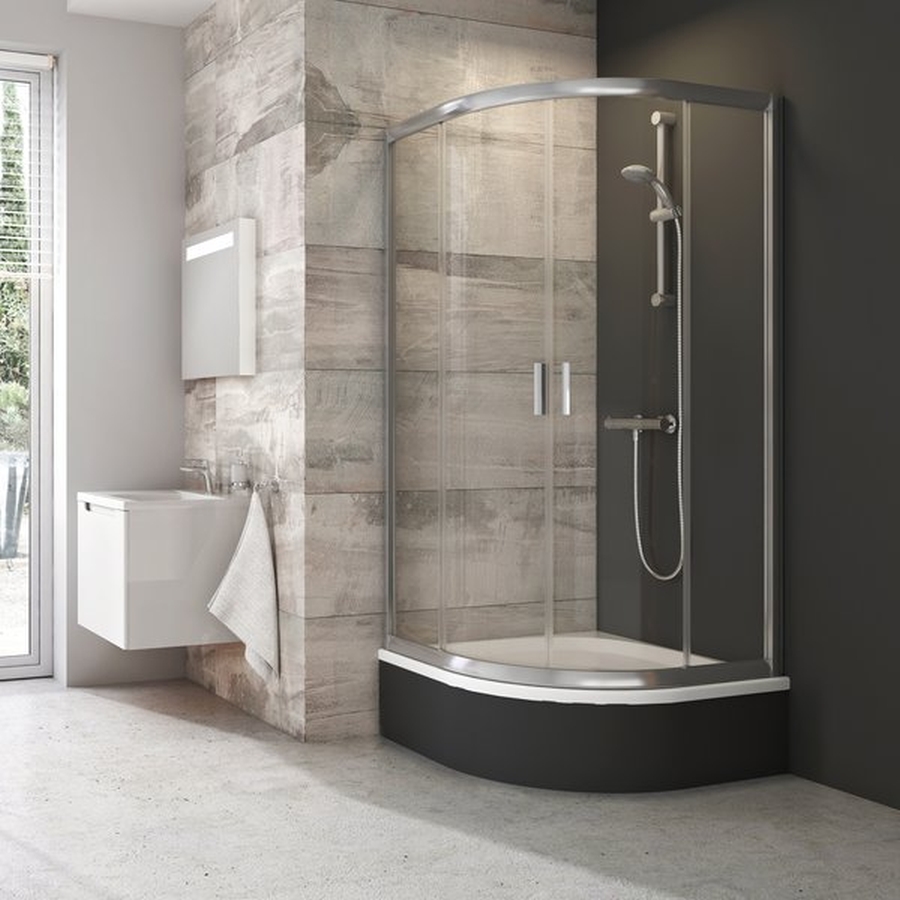 Ravak Blix cabină de duș 80x80 cm semicircular alb luciu/sticlă transparentă 3B240140Z1