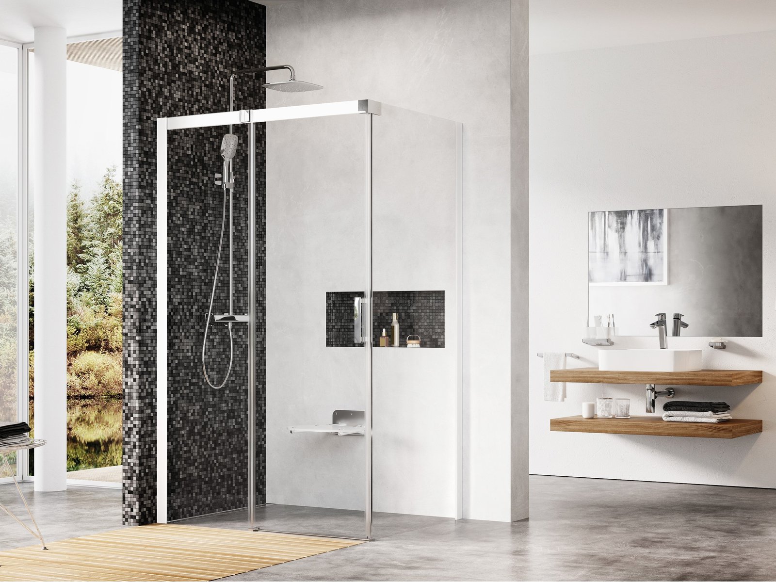 Ravak Matrix cabină de duș 120x90 cm dreptunghiular alb luciu/sticlă transparentă 0WLG7100Z1