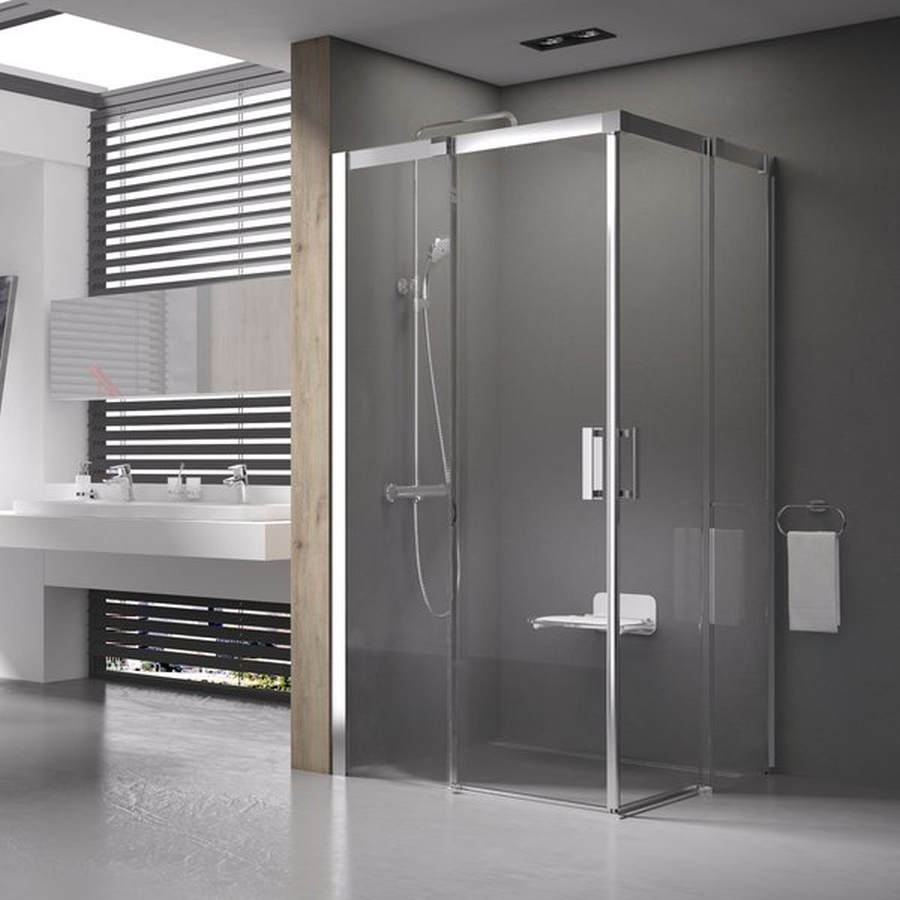 Ravak Matrix cabină de duș 80x80 cm pătrat satin mat/sticlă transparentă 1WV44U00Z1