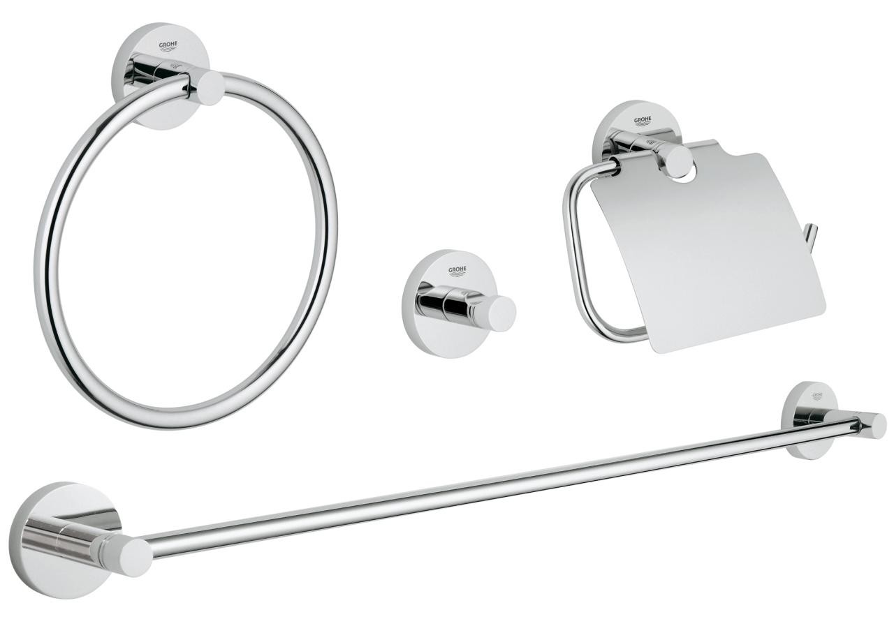 Grohe Essentials set de accesorii 4 în 1 StarLight Chrome 40776001