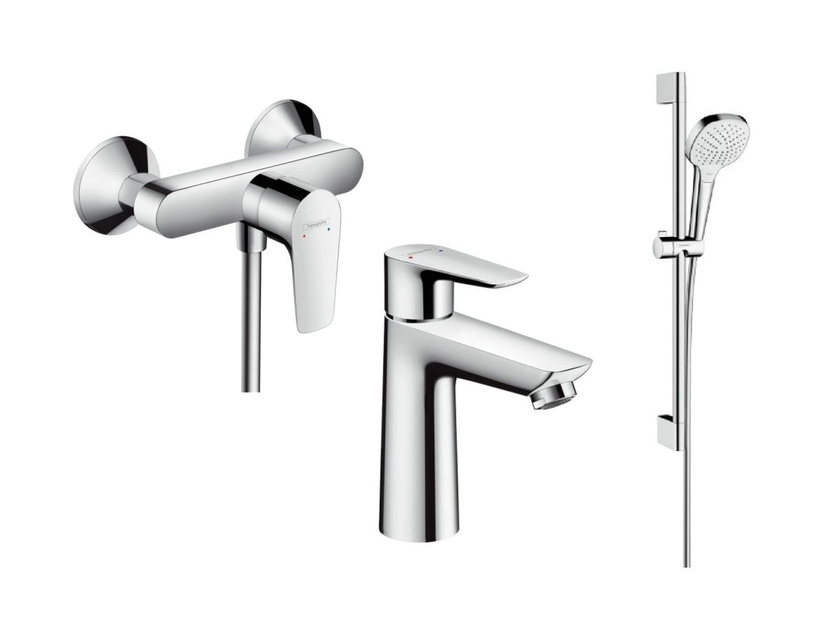Set baterie de duș Hansgrohe Talis E 71760000, baterie lavoar Hansgrohe Talis E 71710000, 26582400
