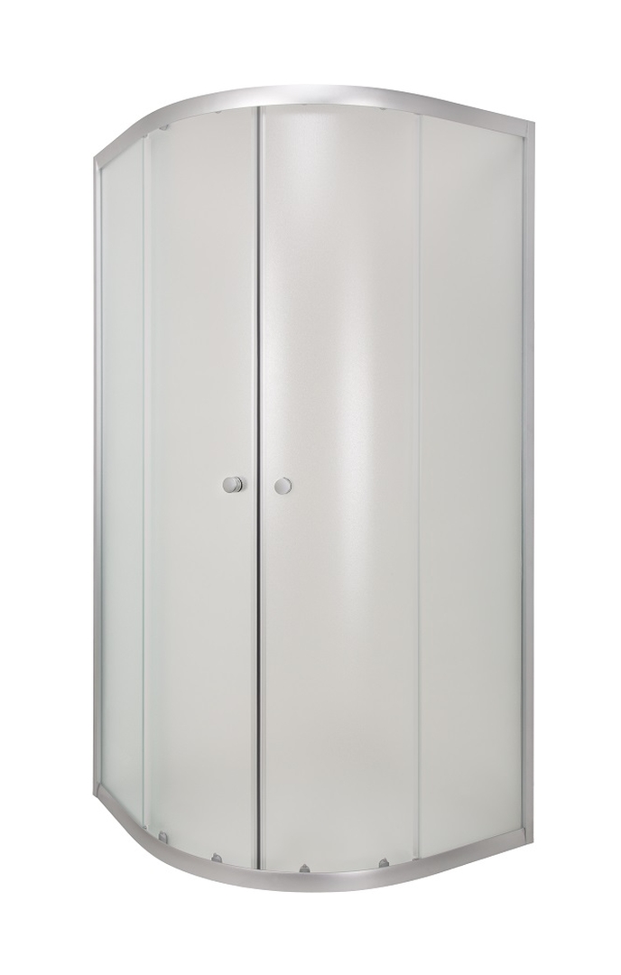 Invena Vitoria cabină de duș 90x90 cm semicircular satin luciu/sticlă mat AK-49-196