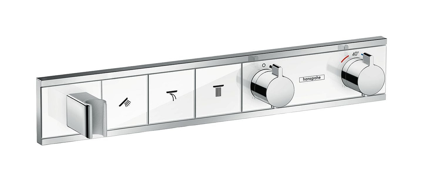 Hansgrohe RainSelect baterie cadă-duș ascuns cu termostat crom-alb 15356400
