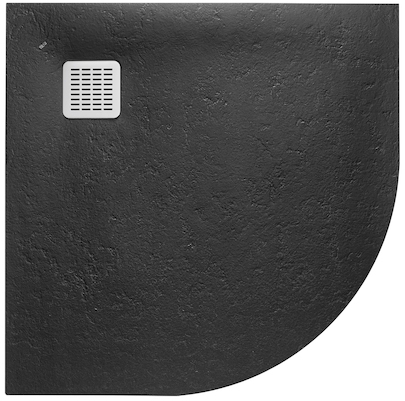 Roca Terran cădiță de duș semirotundă 90x90 cm negru AP10538438401400