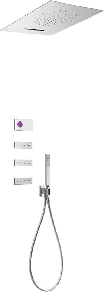Tres Shower Technology set de duș ascuns cu termostat cu duș de ploaie crom-alb 092.864.04