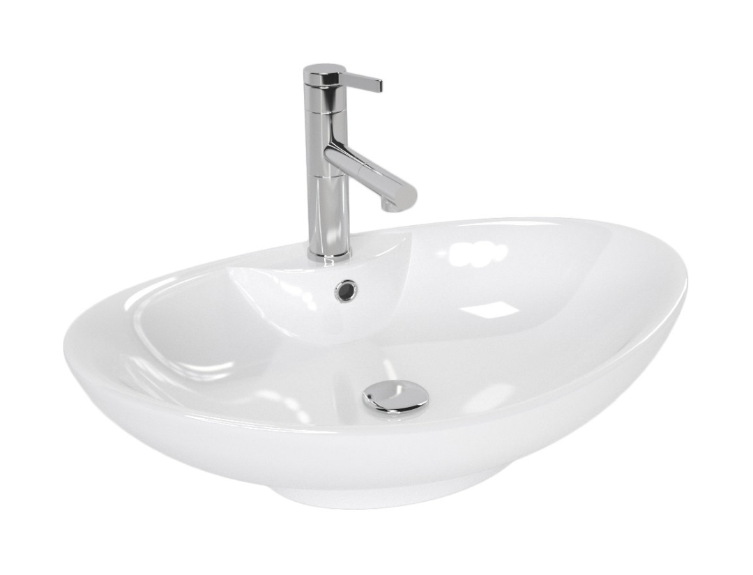 Rea Rosa-2 lavoar 58.5x38.4 cm oval de blat alb REA-U0160