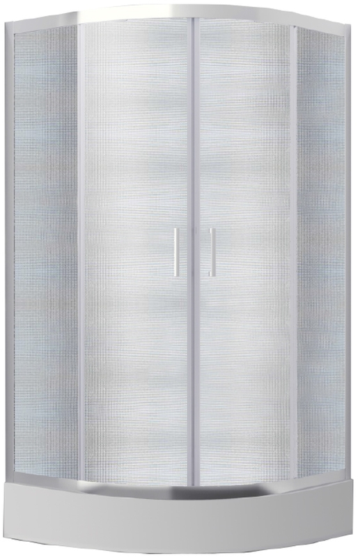 Besco Modern 185 cabină de duș 80x80 cm semicircular crom luciu/sticlă mat MP-80-185-M