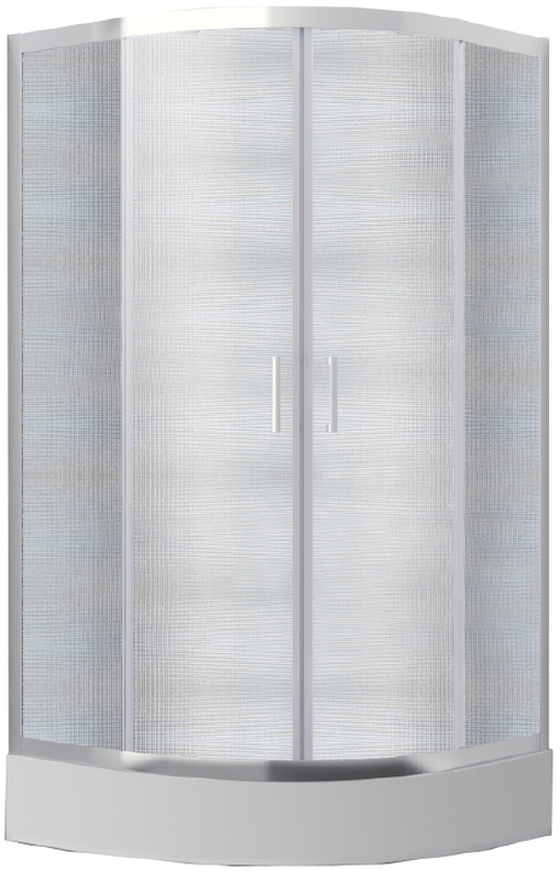 Besco Modern 185 cabină de duș 90x90 cm semicircular crom luciu/sticlă mat MP-90-185-M