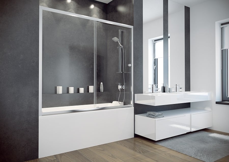 Besco Duo Slide paravan cadă 170 cm o piesă crom luciu/sticlă transparentă DDS-II-170