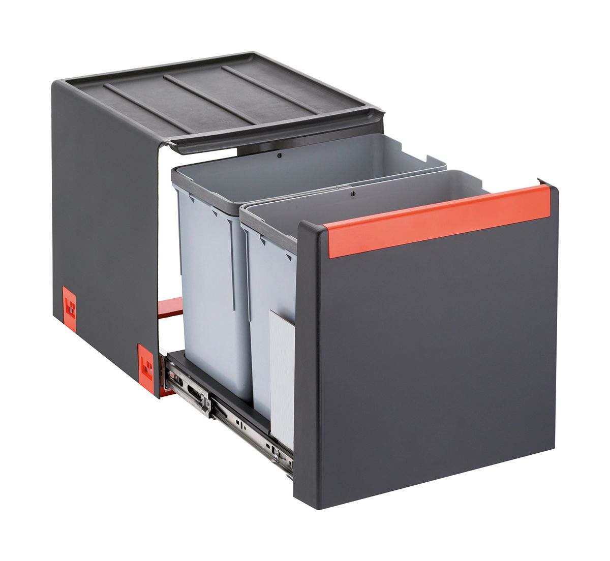 Franke Cube recipient pentru resturi 28 l negru-gri-roșu 134.0039.330
