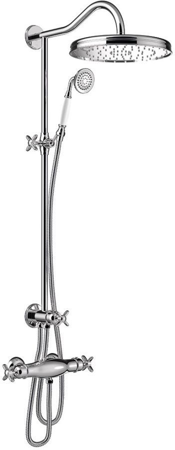 Tres Monoclasic set de duș perete cu termostat cu duș de ploaie crom 242.195.01