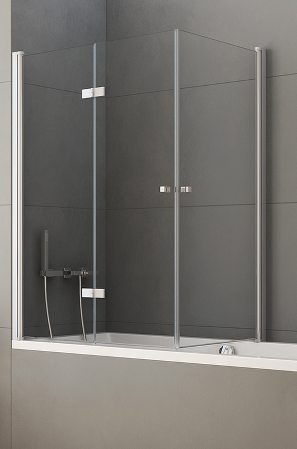 New Trendy New Soleo paravan cadă 120 cm trei piese crom luciu/sticlă transparentă P-0030/P-0024