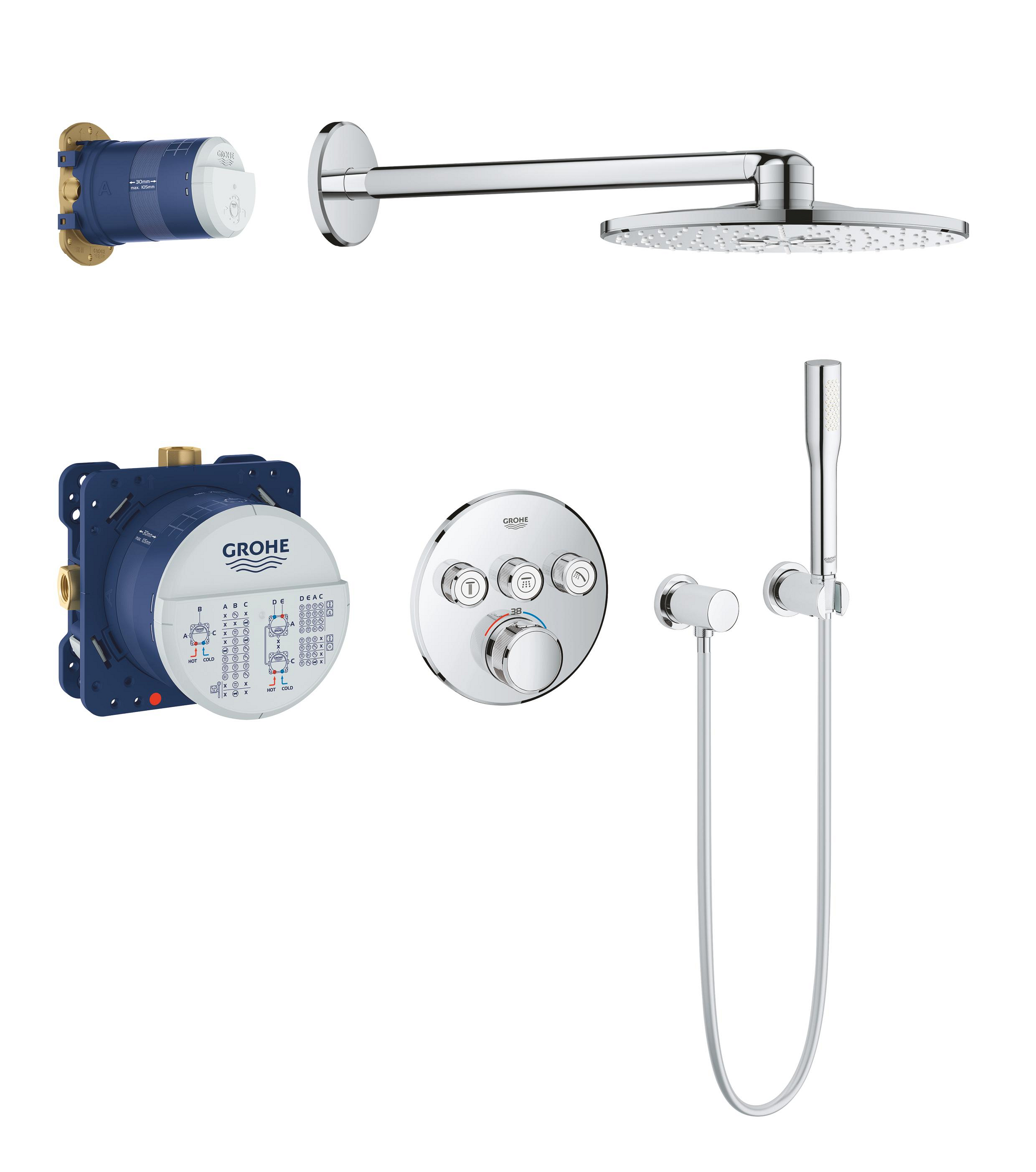 Grohe Grohtherm SmartControl set de duș ascuns cu termostat da crom 34705000