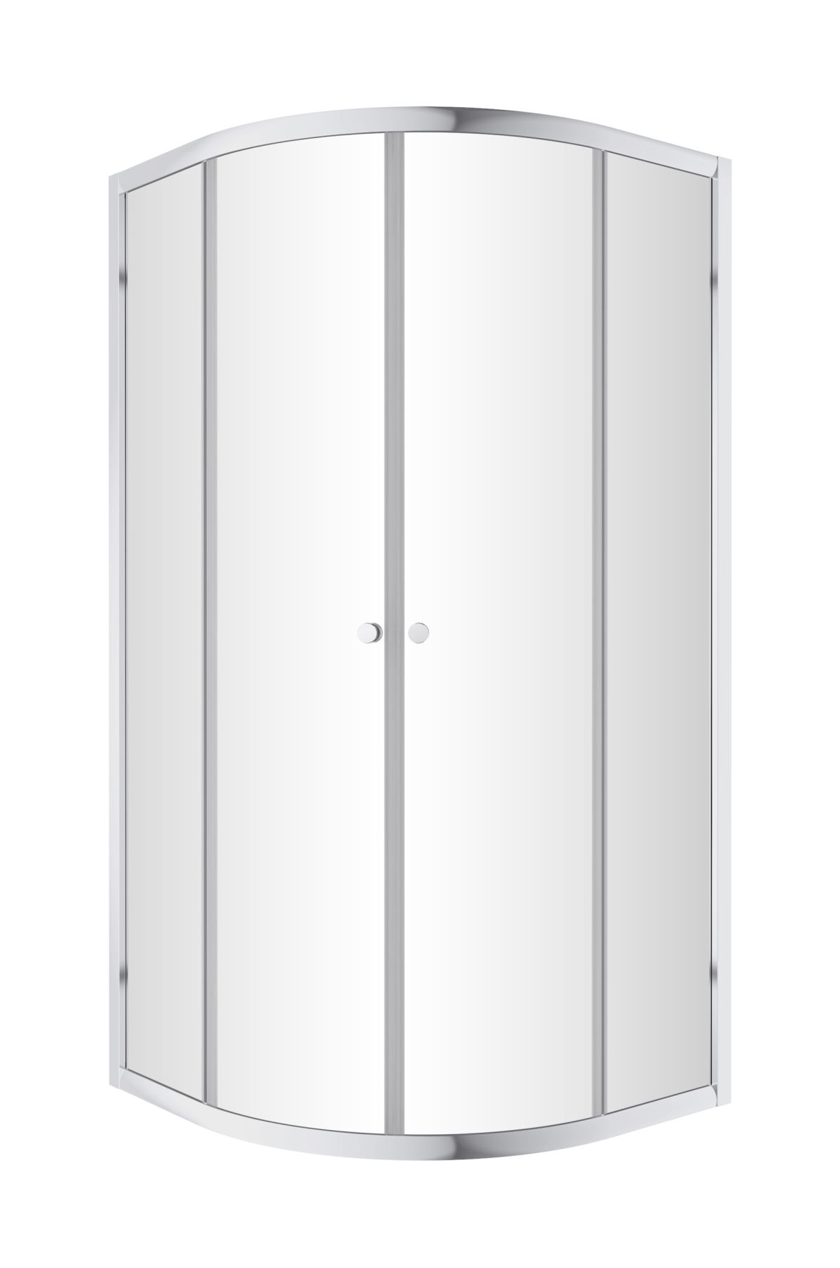 Omnires Bronx cabină de duș 100x80 cm semicircular crom luciu/sticlă transparentă S203080/100CRTR