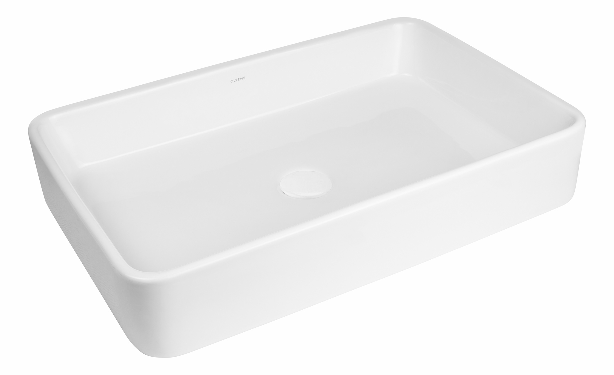 Oltens Lustra lavoar 60.5x35 cm dreptunghiular de blat alb luciu 40306000