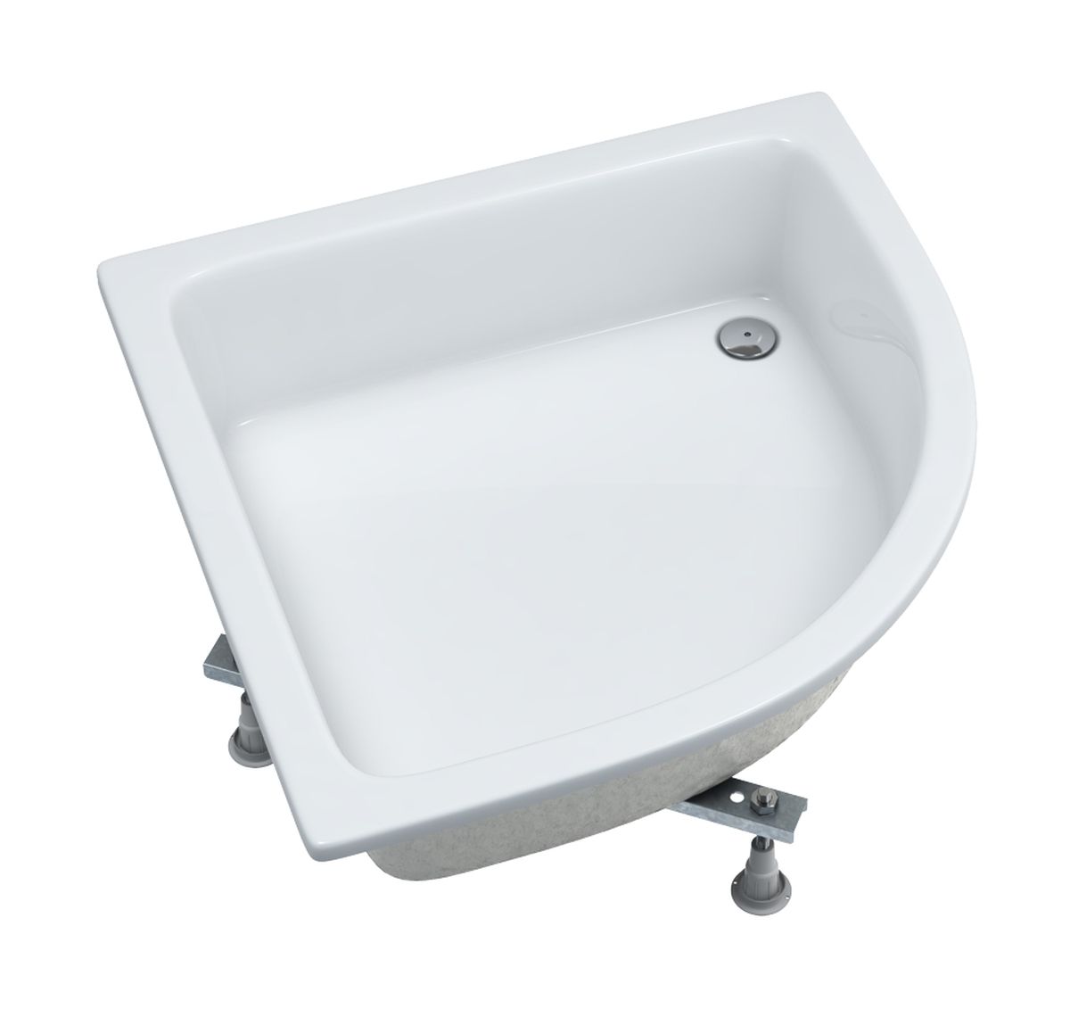 Schedpol Dafne cădiță de duș semirotundă x80 cm alb 3.220