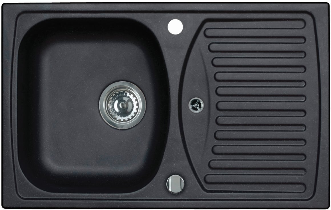 Alveus Record chiuvetă din granit 78x48 cm negru 1115191