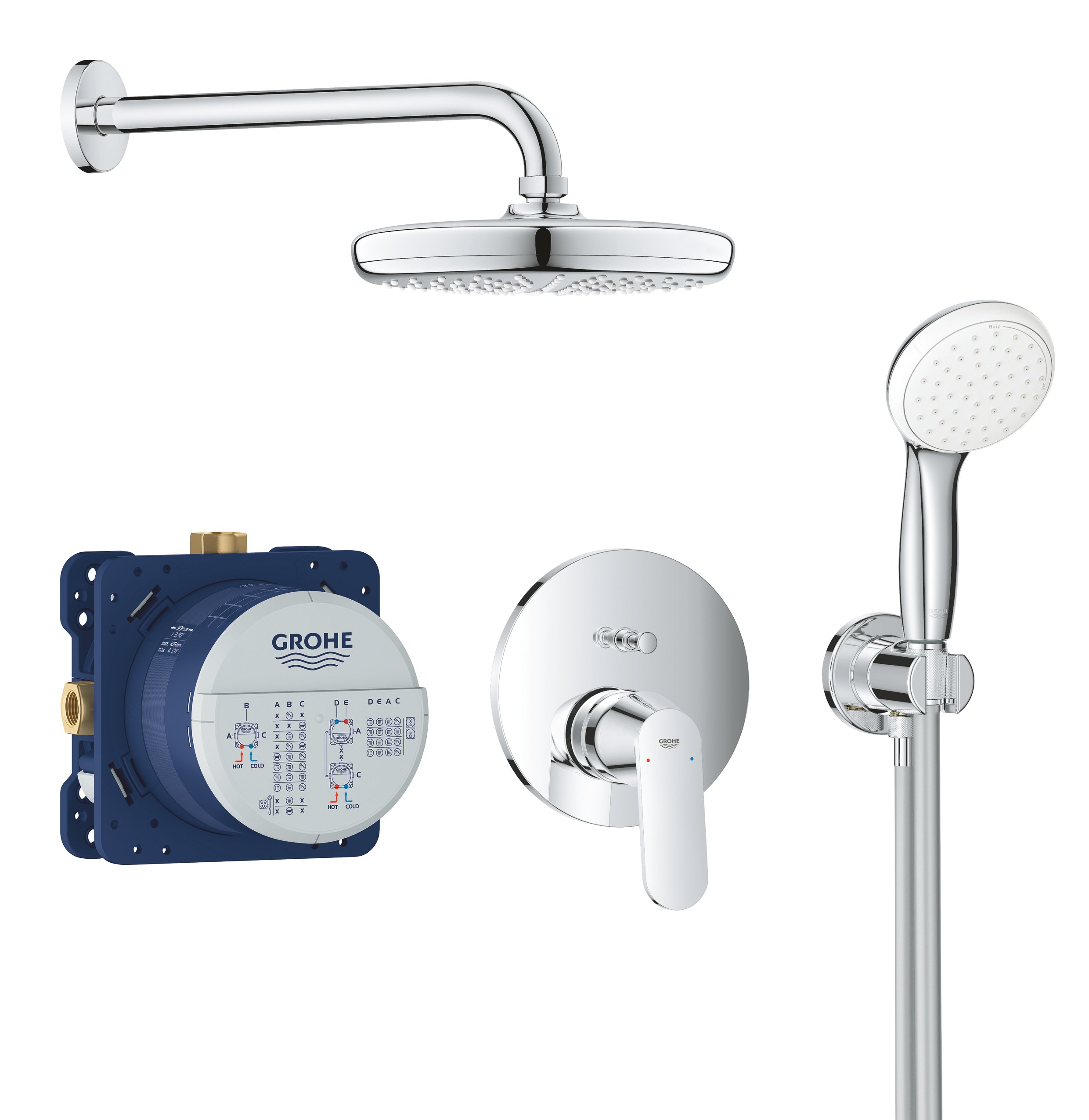 Grohe Eurosmart Cosmopolitan set de duș ascuns da crom 25219001