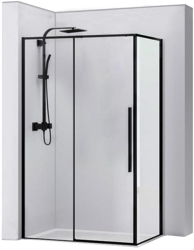 Rea Solar Black cabină de duș 100x80 cm dreptunghiular negru semi lucios/sticlă transparentă REA-K6310