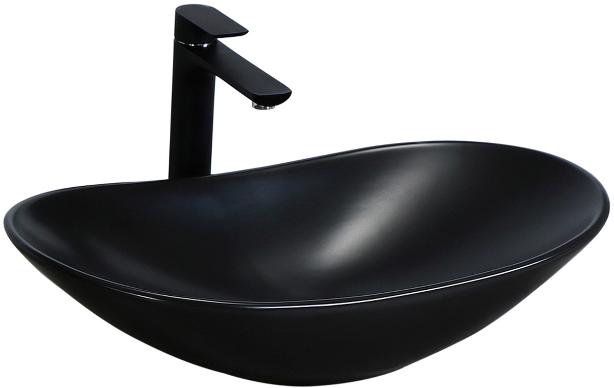 Rea Royal lavoar 62x36 cm ovale de blat negru REA-U0442