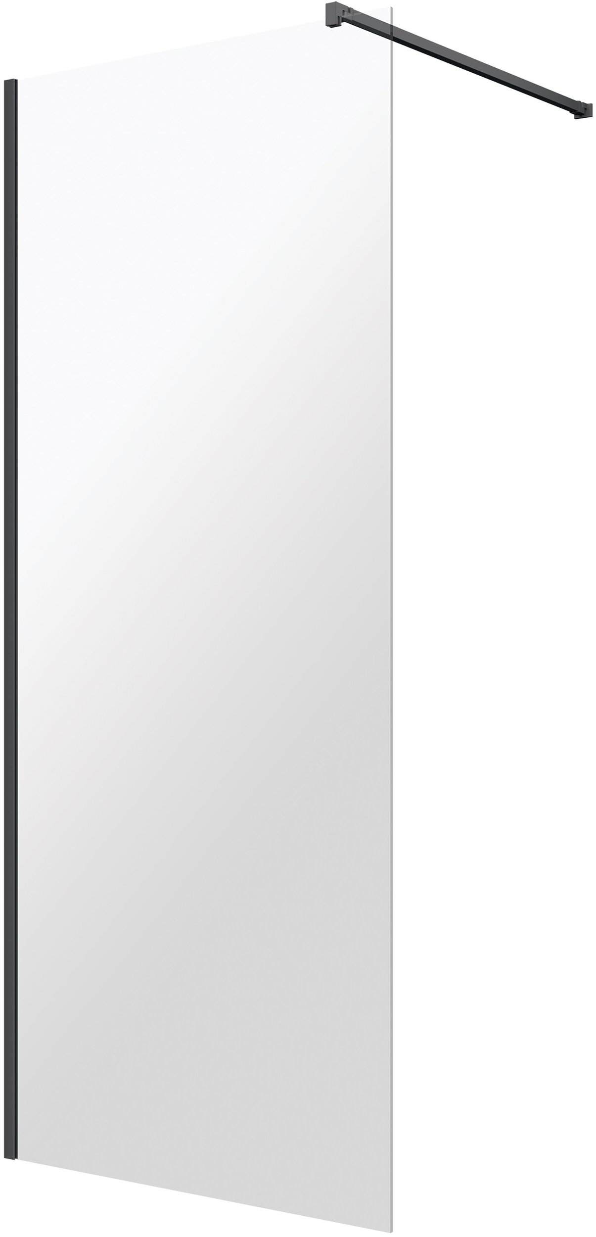 Omnires Marina perete cabină de duș walk-in 110 cm negru mat/sticla transparentă DNR11XBLTR