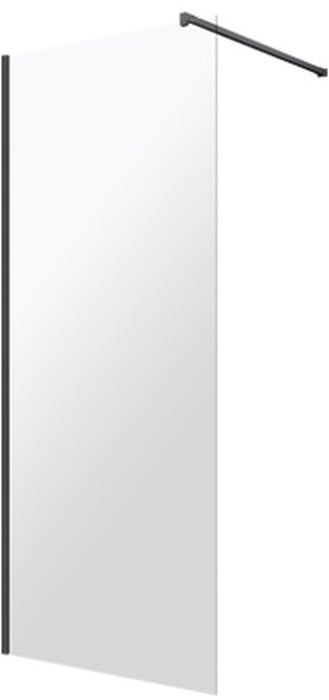 Omnires Marina perete de duș 80 cm negru mat/sticla transparentă DNR80XBLTR