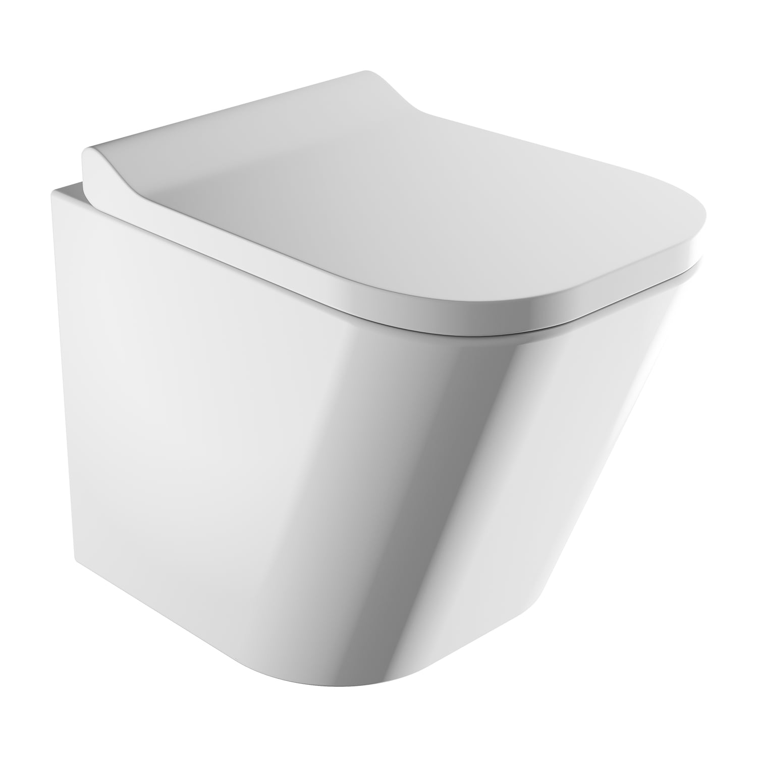 Omnires Fontana vas wc cu capac soft-close agăţat fără margine alb lucios FONTANAMWBP