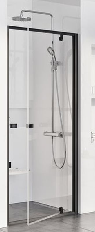 Ravak Pivot uși de duș 80 cm înclinabilă negru mat/sticlă transparentă 03G40300Z1