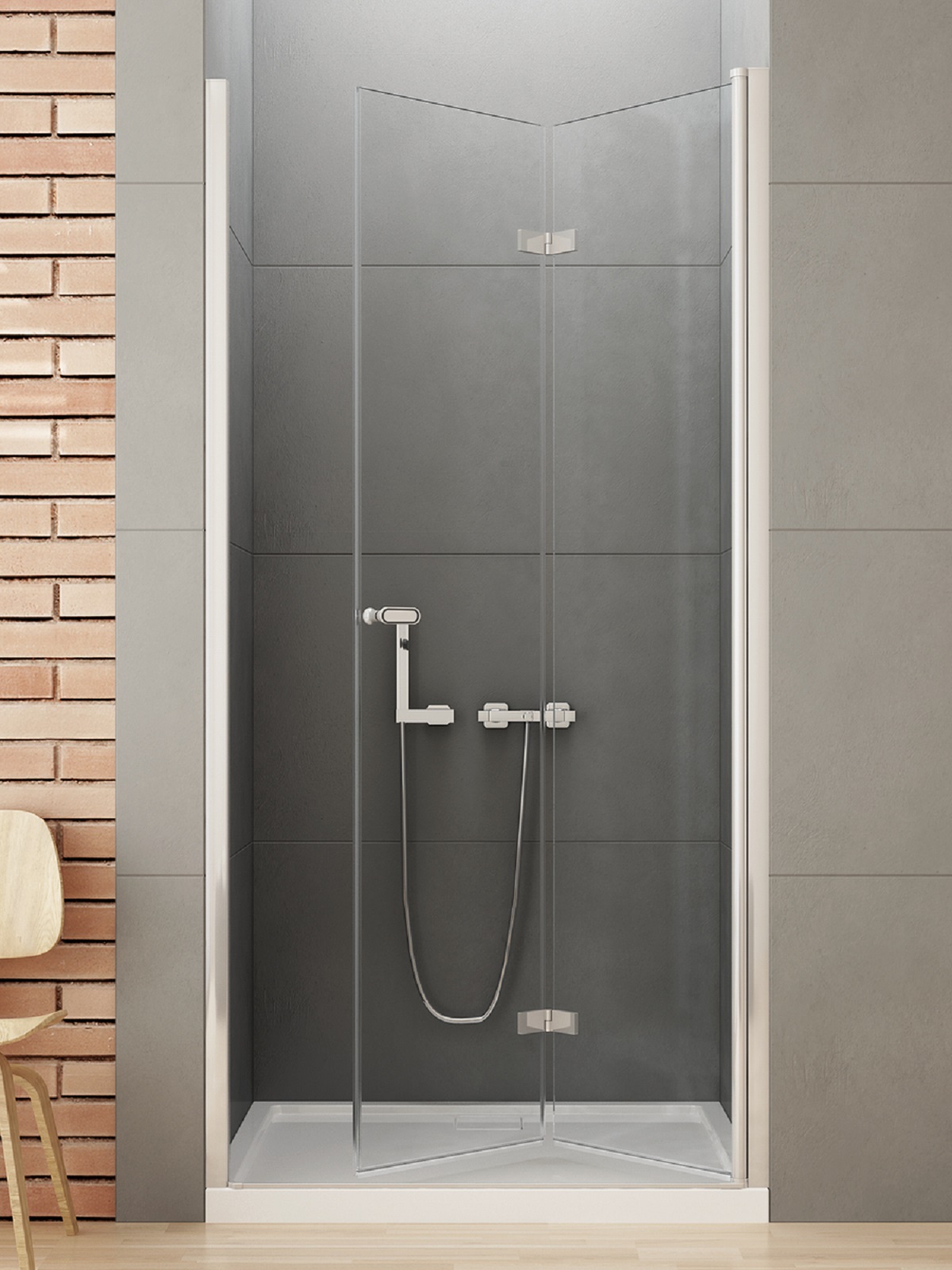 New Trendy New Soleo uși de duș 120 cm pliantă crom luciu/sticlă transparentă D-0138A