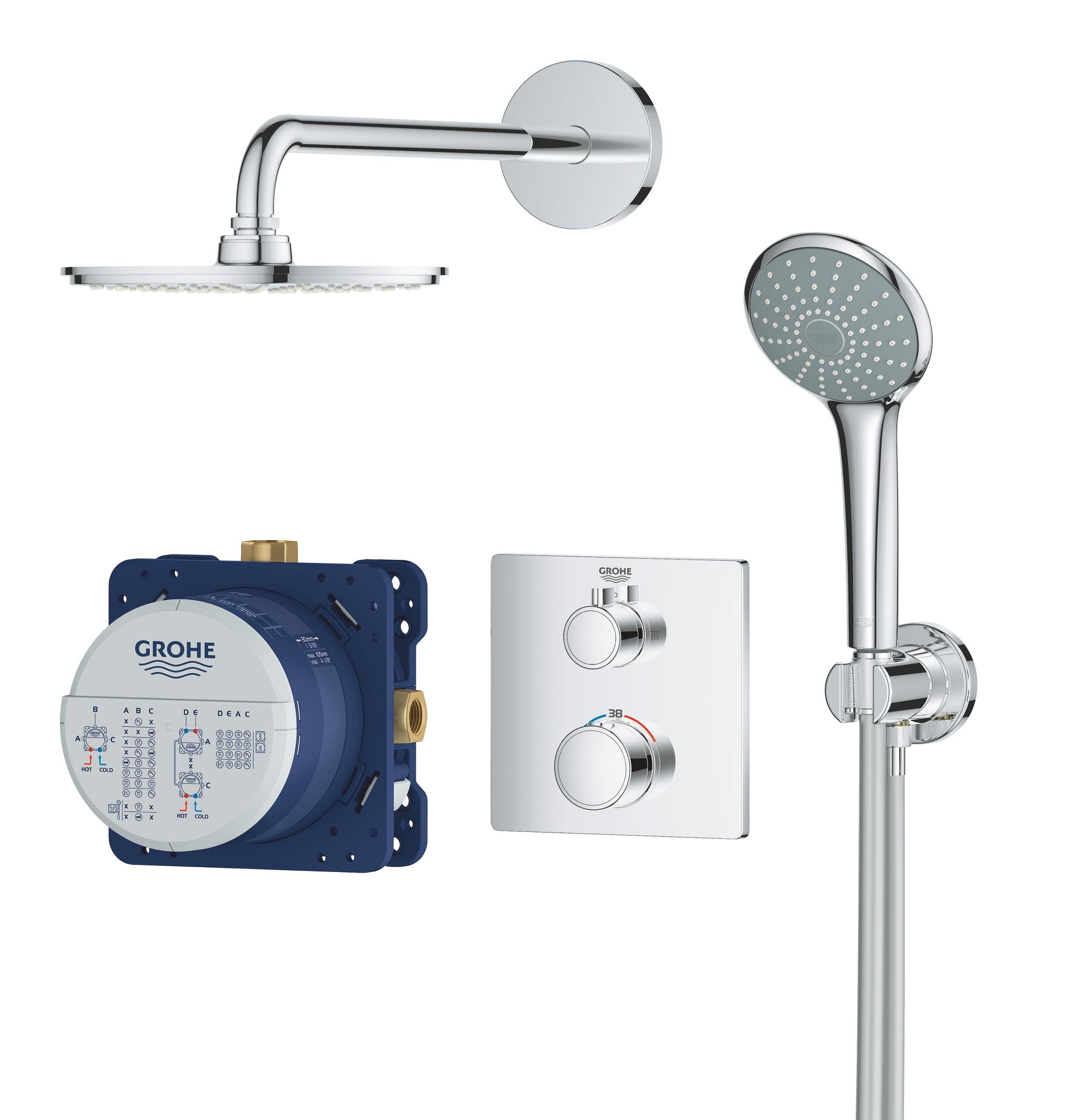 Grohe Grohtherm set de duș ascuns cu termostat da StarLight Chrome 34734000