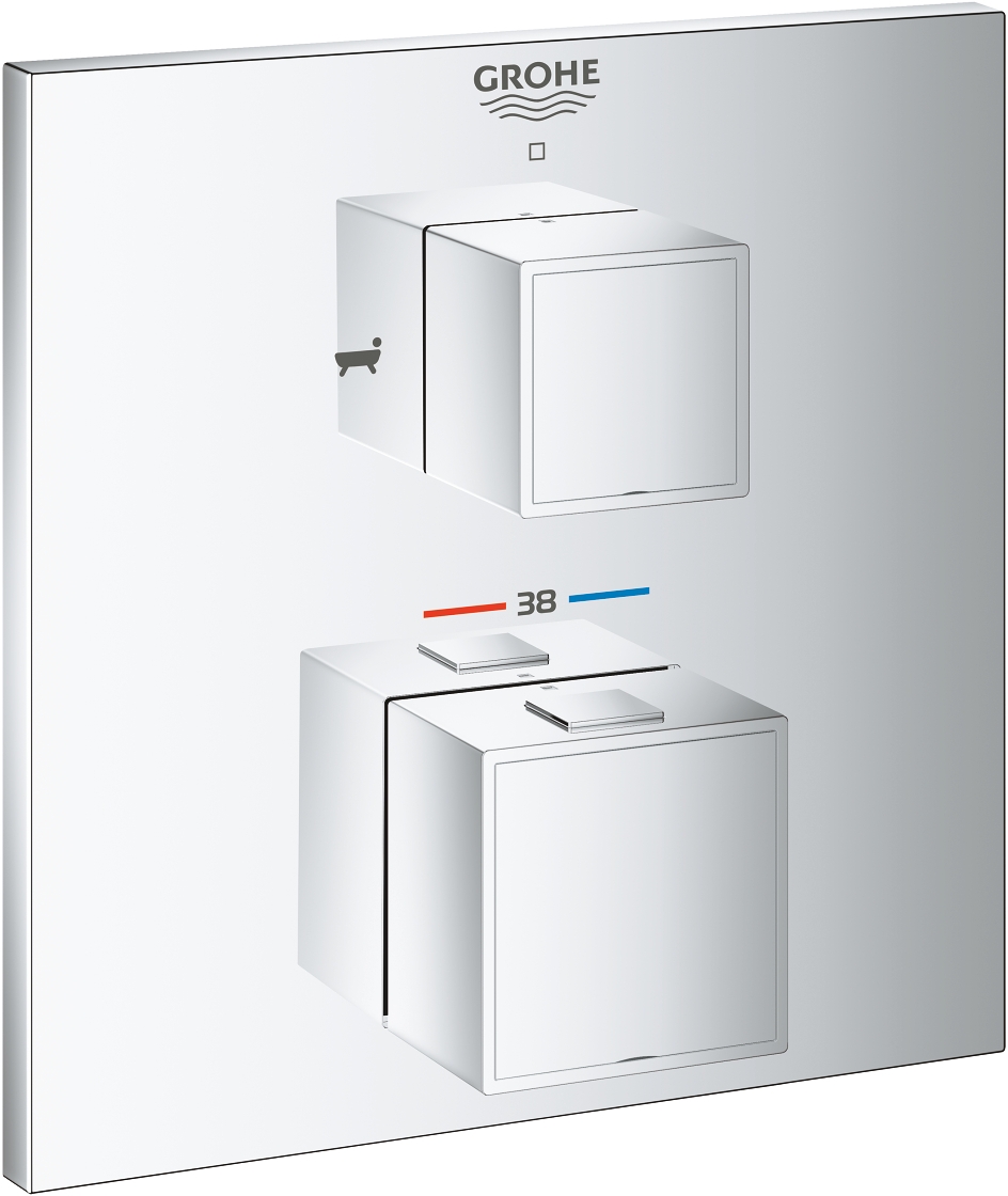 Grohe Grohtherm Cube baterie cadă-duș ascuns da StarLight Chrome 24155000