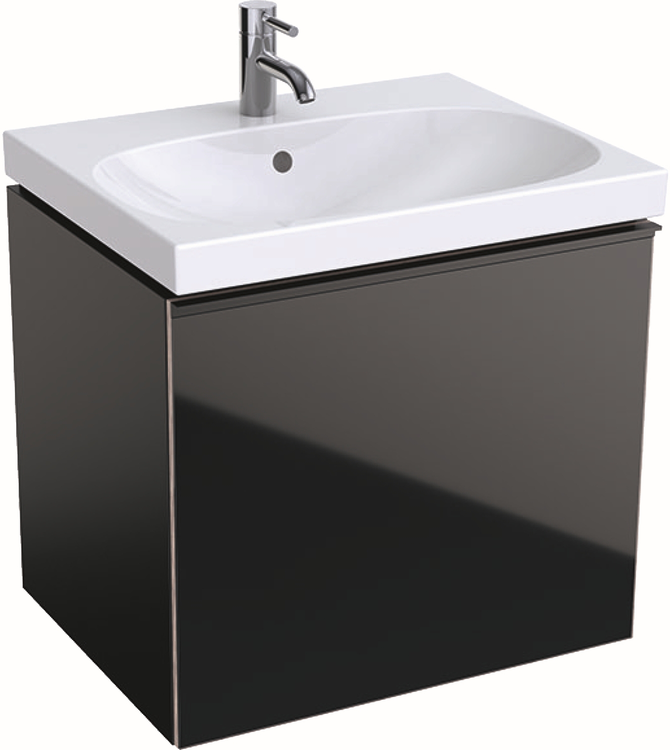 Geberit Acanto dulap 59.5x47.5x53.5 cm dulap atârnat sub chiuvetă negru 500.609.16.1