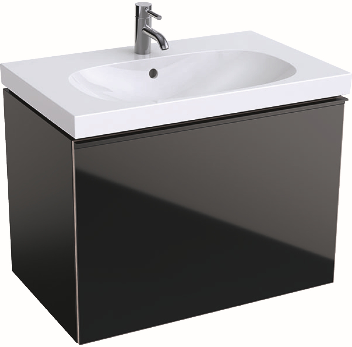 Geberit Acanto dulap 74x47.5x53.5 cm dulap atârnat sub chiuvetă negru 500.611.16.1