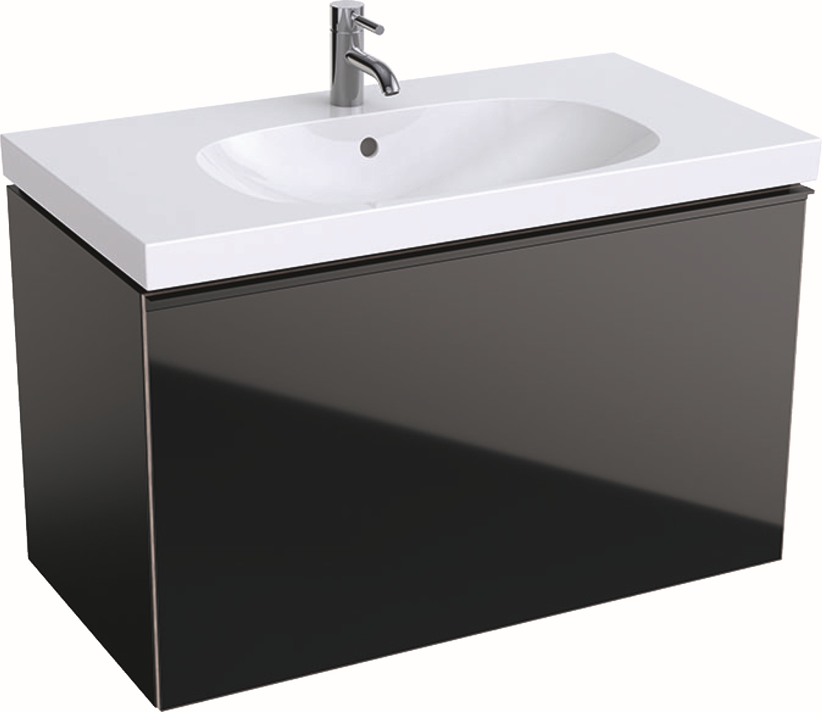 Geberit Acanto dulap 89x47.5x53.5 cm dulap atârnat sub chiuvetă negru 500.612.16.1