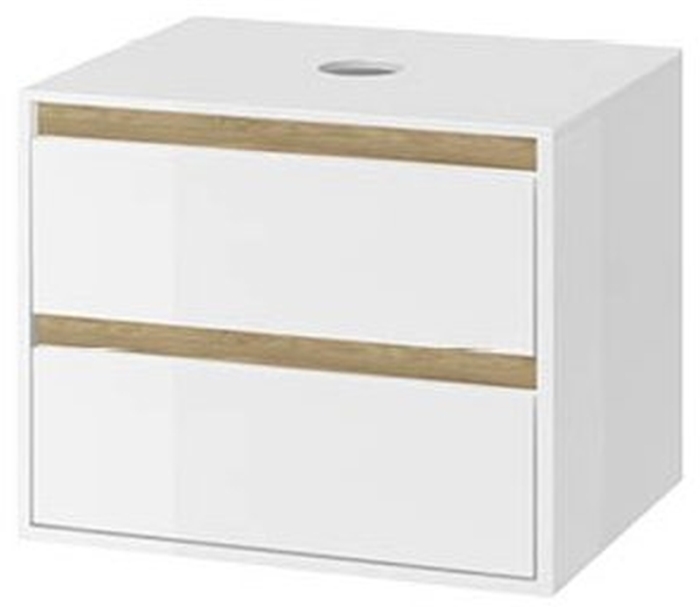 Excellent Tuto dulap 60x45.7x49.4 cm sub chiuveta pe perete alb-stejar MLEX.0104.600.WHBL