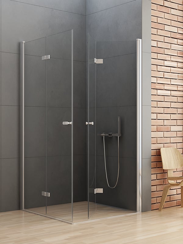 New Trendy New Soleo cabină de duș 90x90 cm pătrat crom luciu/sticlă transparentă D-0149A/D-0153A